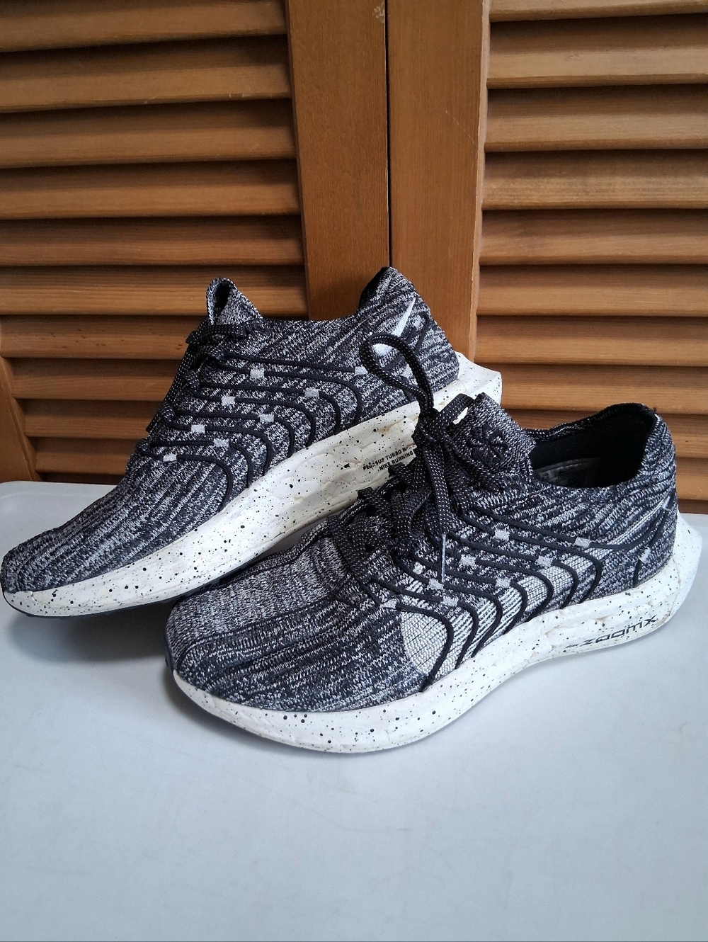 Nike‎ Pegasus Turbo Next Nature Running Shoes Knit Black Gray Size 7.5